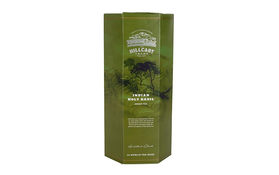 The Hillcart Tales Indian Holy Basil Green Tea   Box  14 pcs